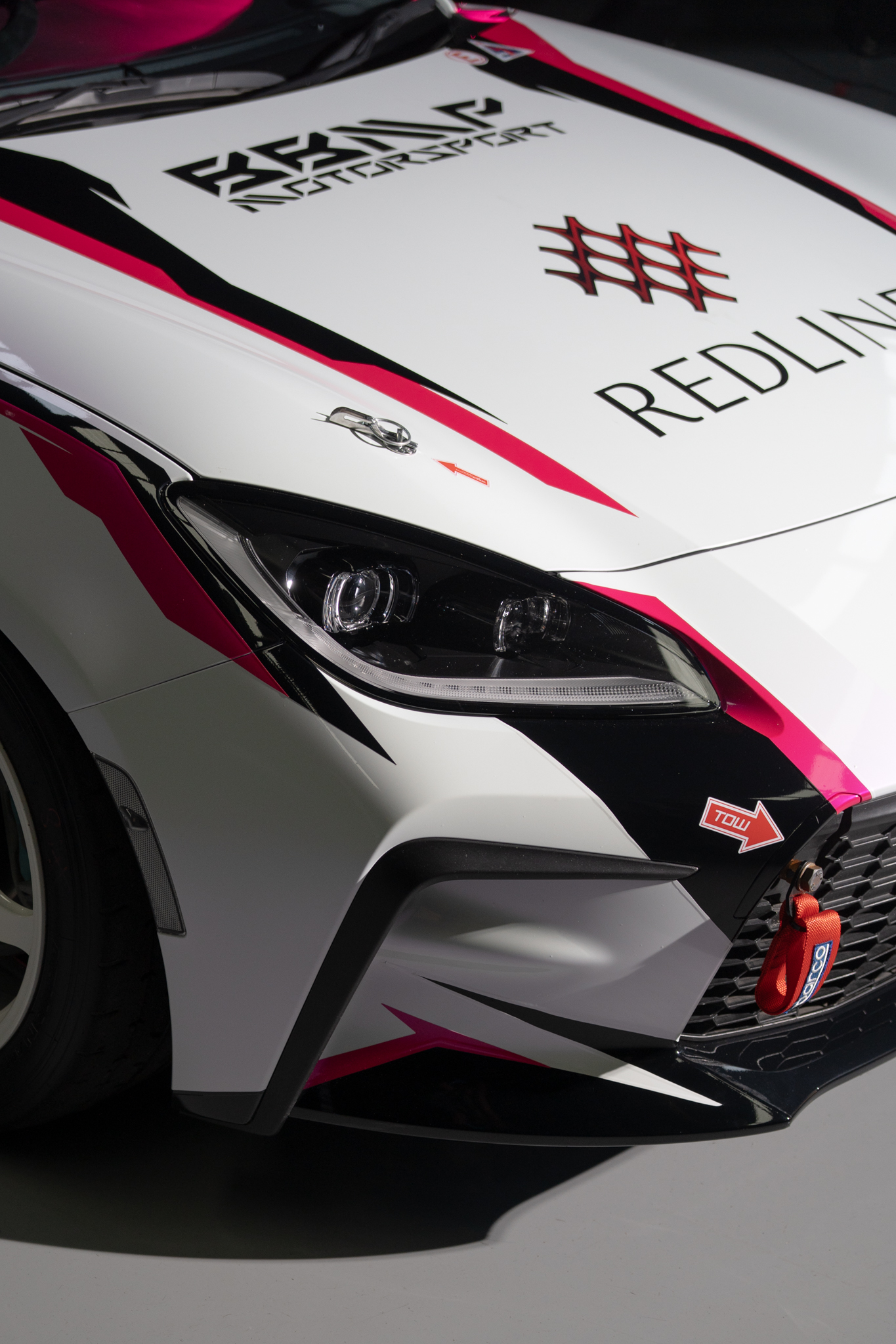 Redline GR86 headlight and hood detail